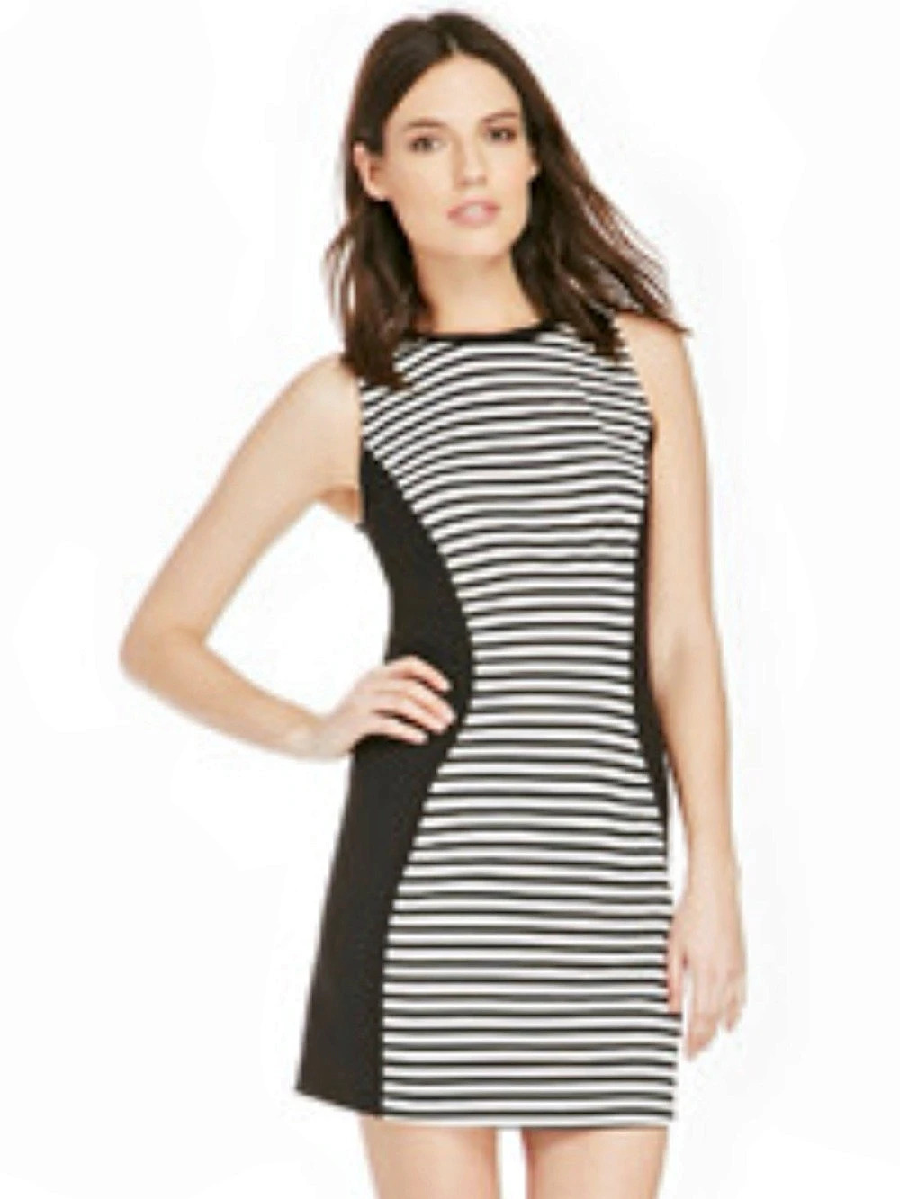 French Connection Striped Mini Dress in Black & White Size 6